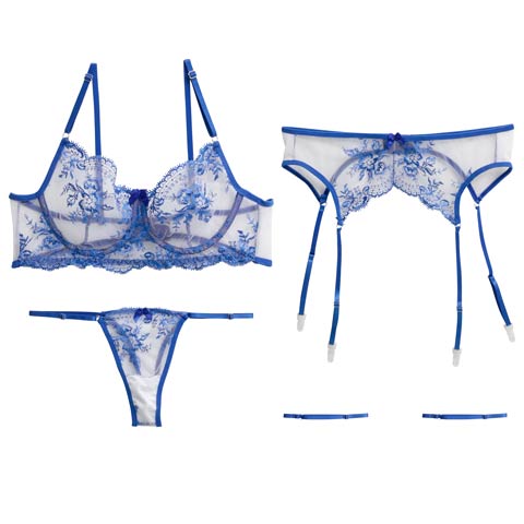 4/22新作![CARRIEFRANCA]ヌーディブロッサムブラセット[推し](ブルー-S)