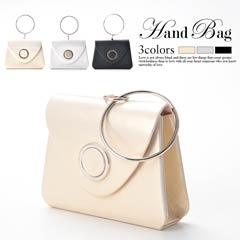 [全3色][2way]チェーンベルト付きリングハンドバッグ