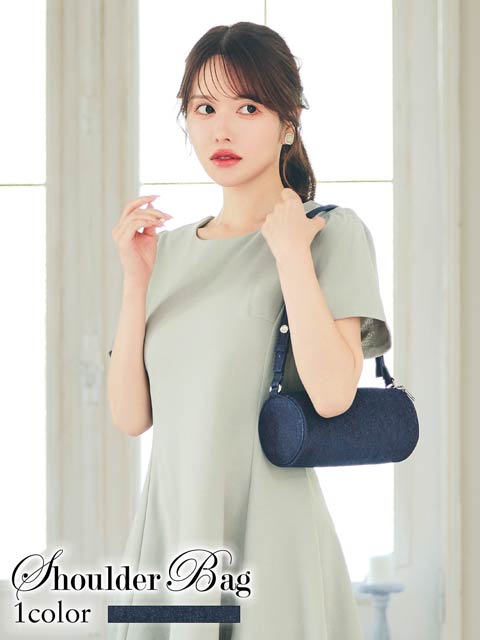 [2way]デニムシリンダーボタンショルダー＆ハンドバッグ