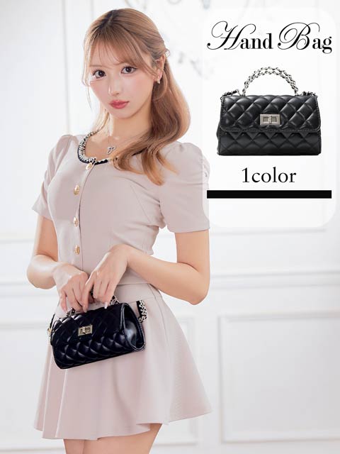 2/2再販![2way]キルティングツイストシルバーショルダー＆ハンドバッグ