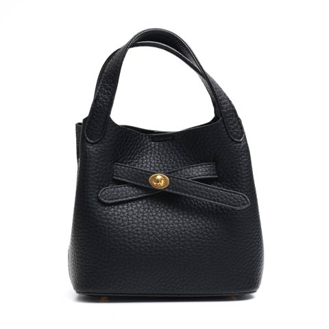 [2way]クロスベルトミニポーチ付きハンドバッグ(ブラック-バッグ)