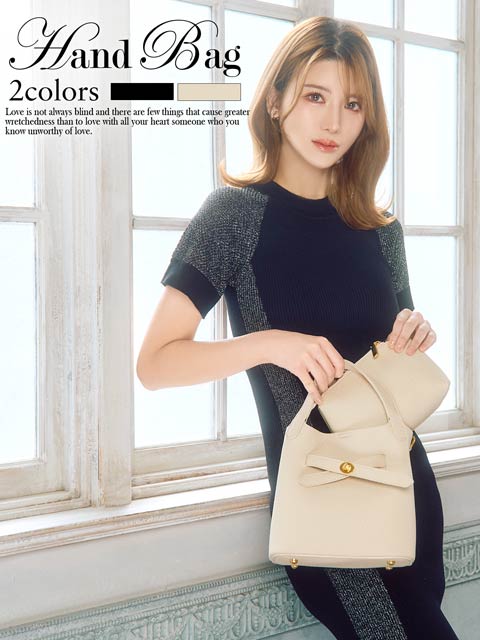 [2way]クロスベルトミニポーチ付きハンドバッグ