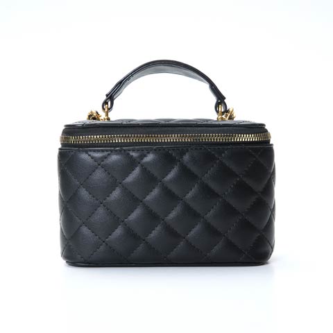 9/9再入荷![2way]キルティングバニティチェーンショルダーバッグ(ブラック)