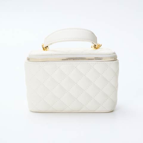 9/9再入荷![2way]キルティングバニティチェーンショルダーバッグ(ホワイト)