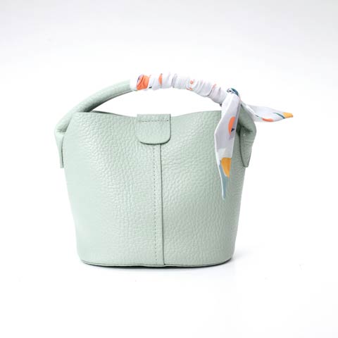 7/4新作![2way]スカーフ付きワンハンドルバケットバッグ(ミント-ハンドバッグ)