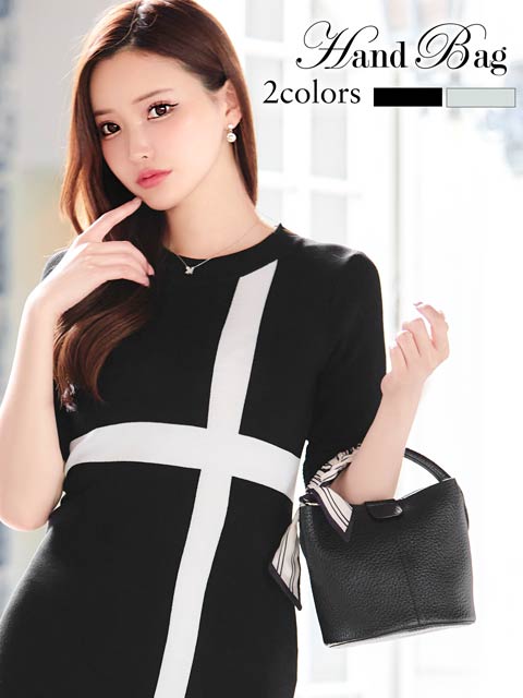 7/4新作![2way]スカーフ付きワンハンドルバケットバッグ