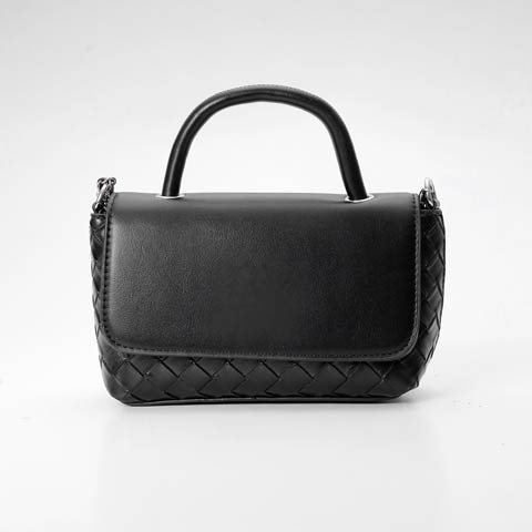 10/15新作![2way]フラップレザーブレイドハンド＆ショルダーバッグ[店内バッグ](ブラック-フリーサイズ)