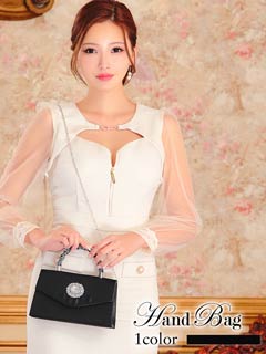 9/10新作![2way]ツイストハンドルビジューハンドバッグ