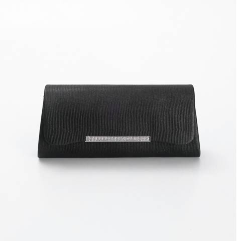 10/24新作![2way]メタリックビジューフラップクラッチバッグ[店内バッグ](ブラック-フリーサイズ)