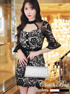 10/24新作![2way]メタリックビジューフラップクラッチバッグ[店内バッグ]