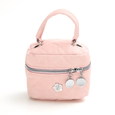 2/24新作![2way]キルティングフラワーミニ店内バニティバッグ(ピンク-フリーサイズ)