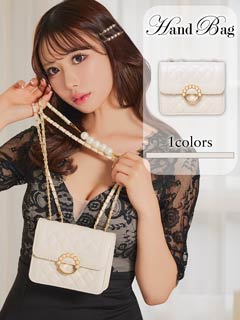 3/6新作!パールリングキルティングチェーンハンドバッグ