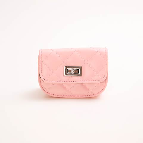 12/24新作![2way]キルティングショルダーチェーンミニバッグ(ピンク-フリーサイズ)