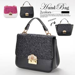 ゴージャスラメビジューハンドバッグ