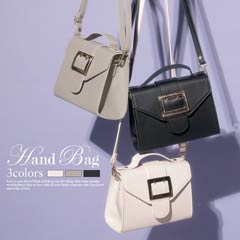 [全3色][2way]ベルトモチーフワンカラーショルダーバッグ