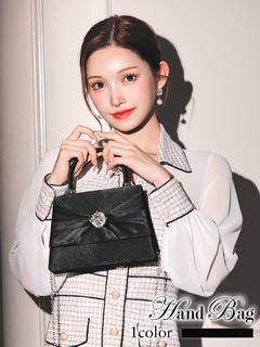 10/31新作![2way]高級感漂うリボンモチーフビジューハンドバッグ[店内バッグ]