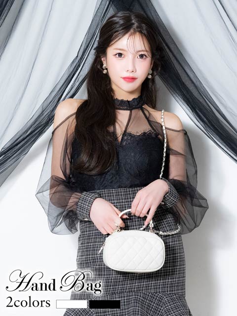 10/17新作![2way]サークルマットキルティングハンド＆ショルダーバッグ[店内バッグ]