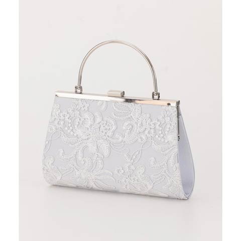 1/28新作![2way]刺繍レースパーティーバッグ(シルバー-フリーサイズ)