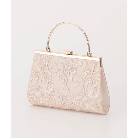 1/28新作![2way]刺繍レースパーティーバッグ(ベージュ-フリーサイズ)