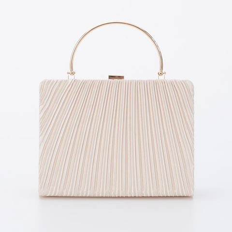 2/5新作![3way]オルガンプリーツパーティバッグ(ベージュ-フリーサイズ)