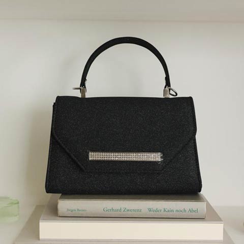 2/9新作![2way]ビジューラインパーティーバッグ(ブラック-フリーサイズ)