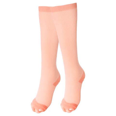リラックス着圧ロングソックス(ピンク-フリー)