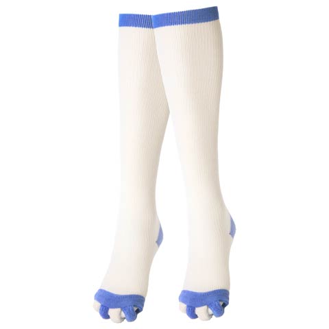 リラックス着圧ロングソックス(ブルー-フリー)