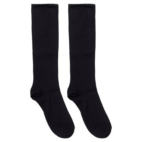 シンプル着圧ハイソックス(ブラック-フリー)