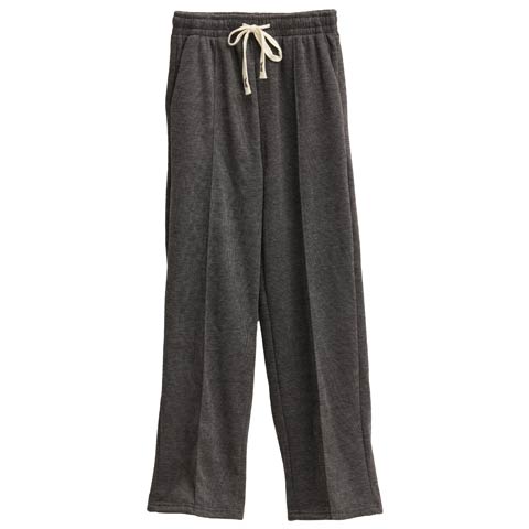 12/22新作!センターピンタック裏起毛ロングパンツ(グレー-S)