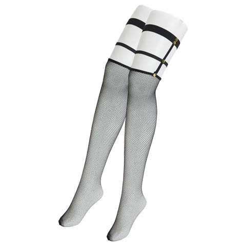 11/17新作!レッグガーターリング網ニーハイストッキング(ブラック-フリー)
