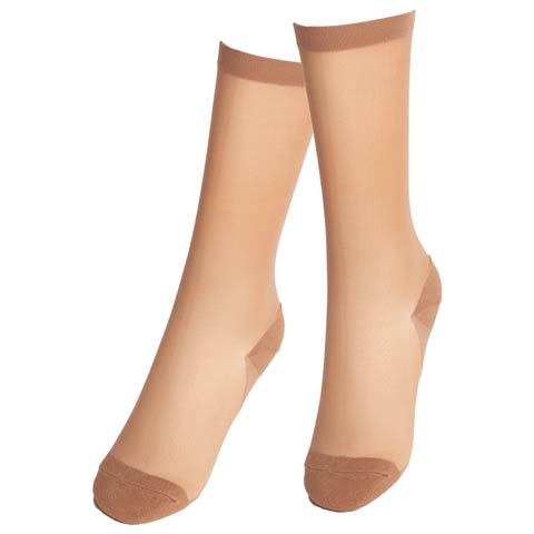 12/15新作!ストッキング風ハイソックス(シナモンベージュ-フリー)