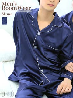 11/28新作!サテンネイビーワンカラー前ボタン上下セット