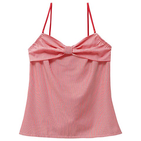 7/2新作!ストライプリボンチャーミングベビードール(レッド-M/ショーツM)