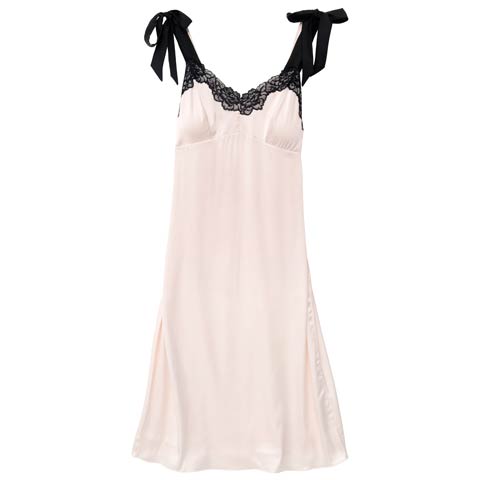 7/25新作!サテンレースショルダーリボンワンピースルームウェア(アイボリー-M)