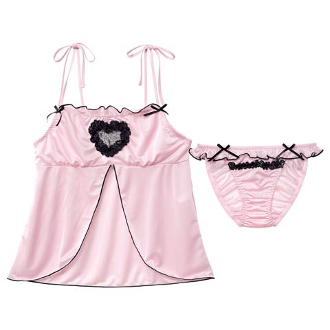 12/5新作!ラブリーカットフリルベビードール(ピンク-M)