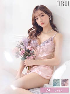 グロッシーフラワーエンブロイダリーベビードール