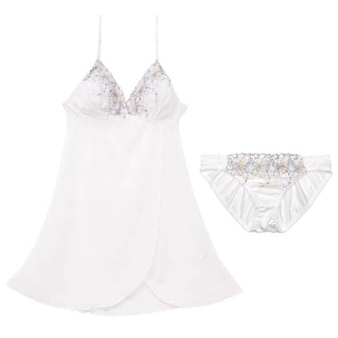 スカラップアイビーバタフライベビードール[おそろいベビードール](ホワイト-M)