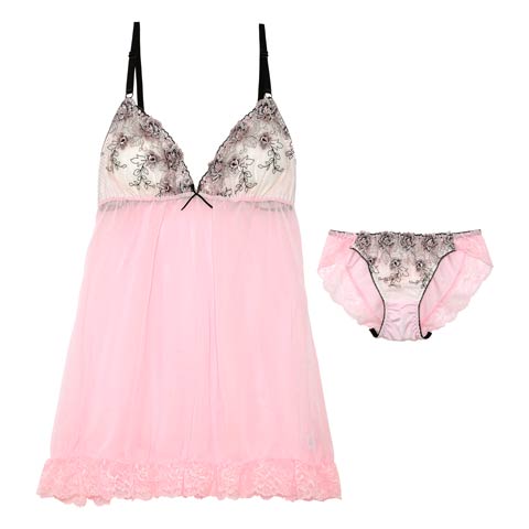 クラシカルフェアローズベビードール(ピンク-M)