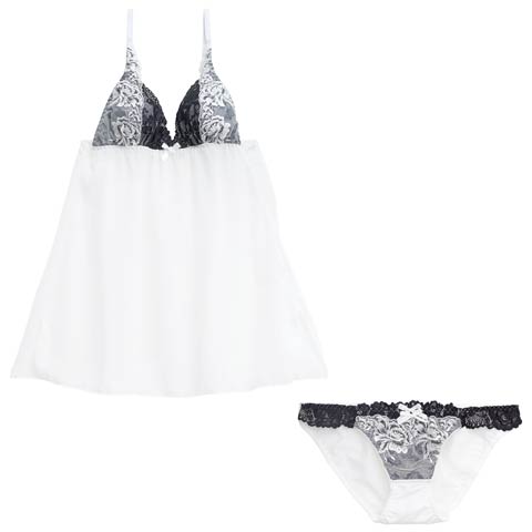 エレガントドールレースベビードール(ホワイト-M)