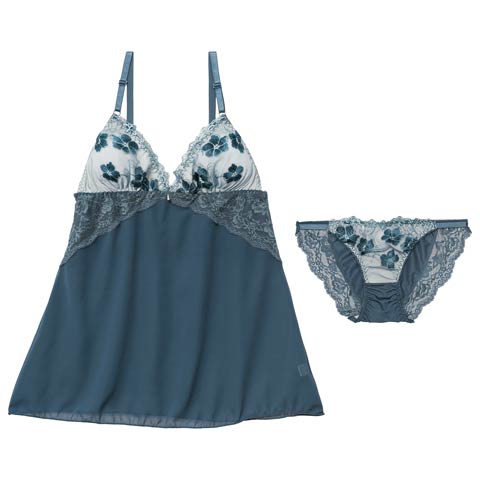 2/23新作!エレガンスシアーフルールベビードール(グリーン-M)