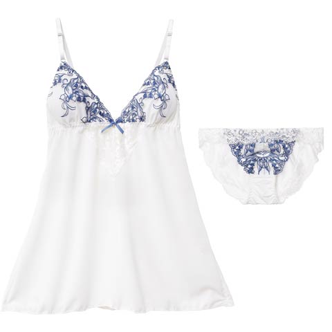 2/11新作!エレガントピュアリリーベビードール(ホワイト-M)