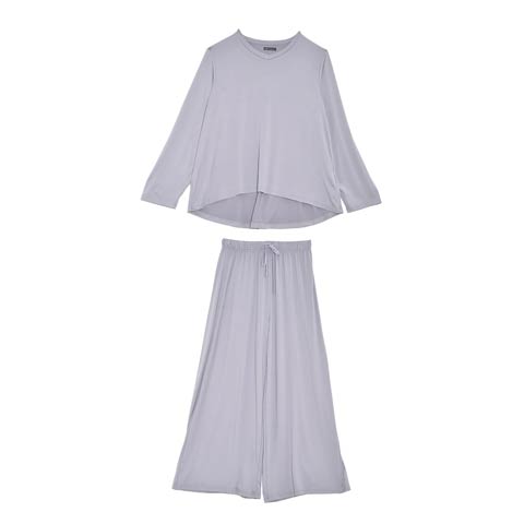 シンプルワンカラーリラックスルームウェア(ブルー-ML)