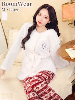 12/12新作!もこもこノルディック柄トップス&ロングパンツルームウェア