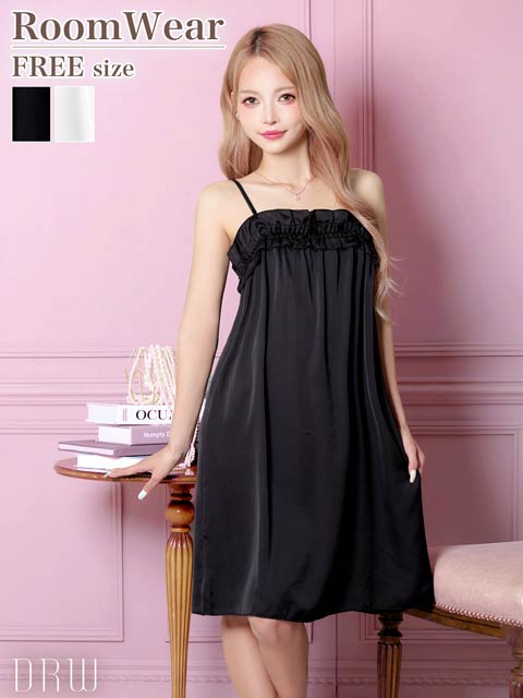 8/23再販!フェミニンフリルキャミワンピースルームウェア