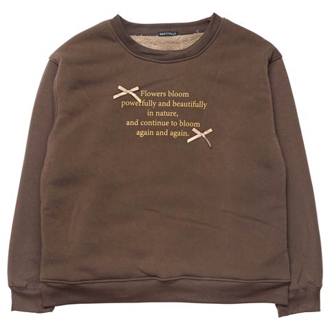 11/28新作!リボンロゴ裏起毛スウェットルームウェア(ブラウン-M)