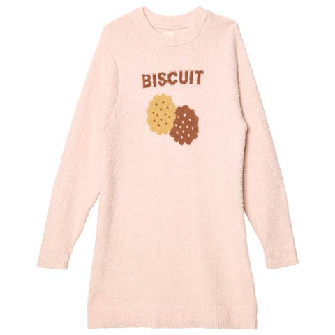 11/24新作!スウィートモールニットワンピースルームウェア(ピンク-M)