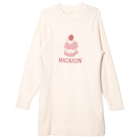 11/24新作!スウィートモールニットワンピースルームウェア(オフホワイト-M)