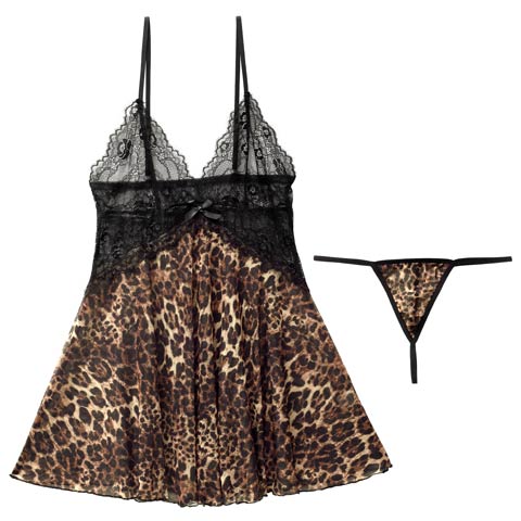 3/6新作!グラマラスレオパードベビードール(レオパード-M)