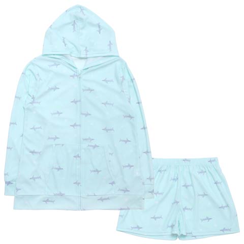 4/27新作!パステルキュートパーカー&ショートパンツルームウェア(ミント-ML)