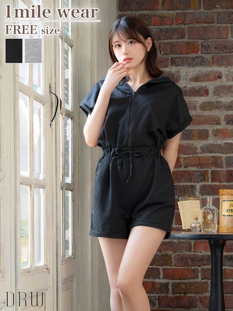 6/30新作!スウェットパーカーショートパンツオールインワン